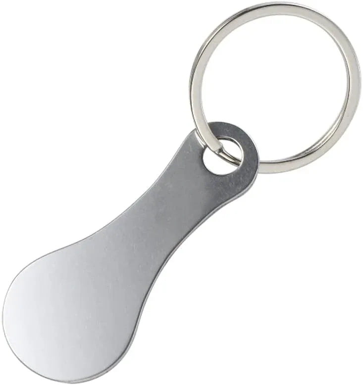 Stainless Steel Shopping Trolley Token Keychain Silver - Gomix Brands Outlet