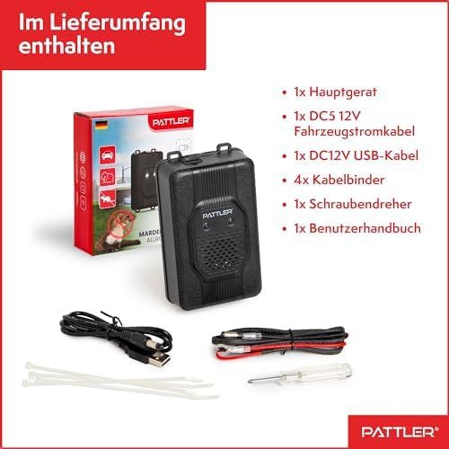PATTLER® Ultrasonic Marten Repellent: Safe Car & Home Pest Control