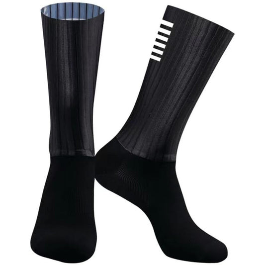 BMAMBAS Aero Knee-High Cycling Socks – Black, 5-9 Size