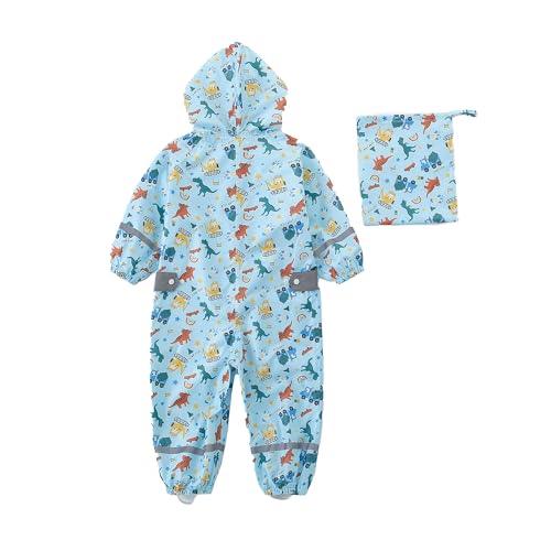 Kids Waterproof Puddle Suit with Hood, Reflective Stripes, Animal Prints - Gomix Brands Outlet