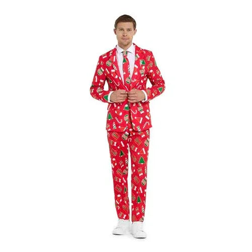 Offstream Festive Christmas Suit for Men with Colorful Prints NO Tie Included - Gomix Brands Outlet