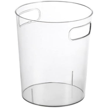 Large Transparent Cylindrical Trash Can with Dual Handles for Home
