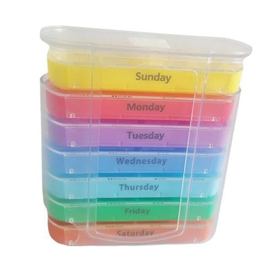 Enakshi 4‑Weekly Pill Organizer with 28 Color‑Coded Compartments – Travel‑Friendly