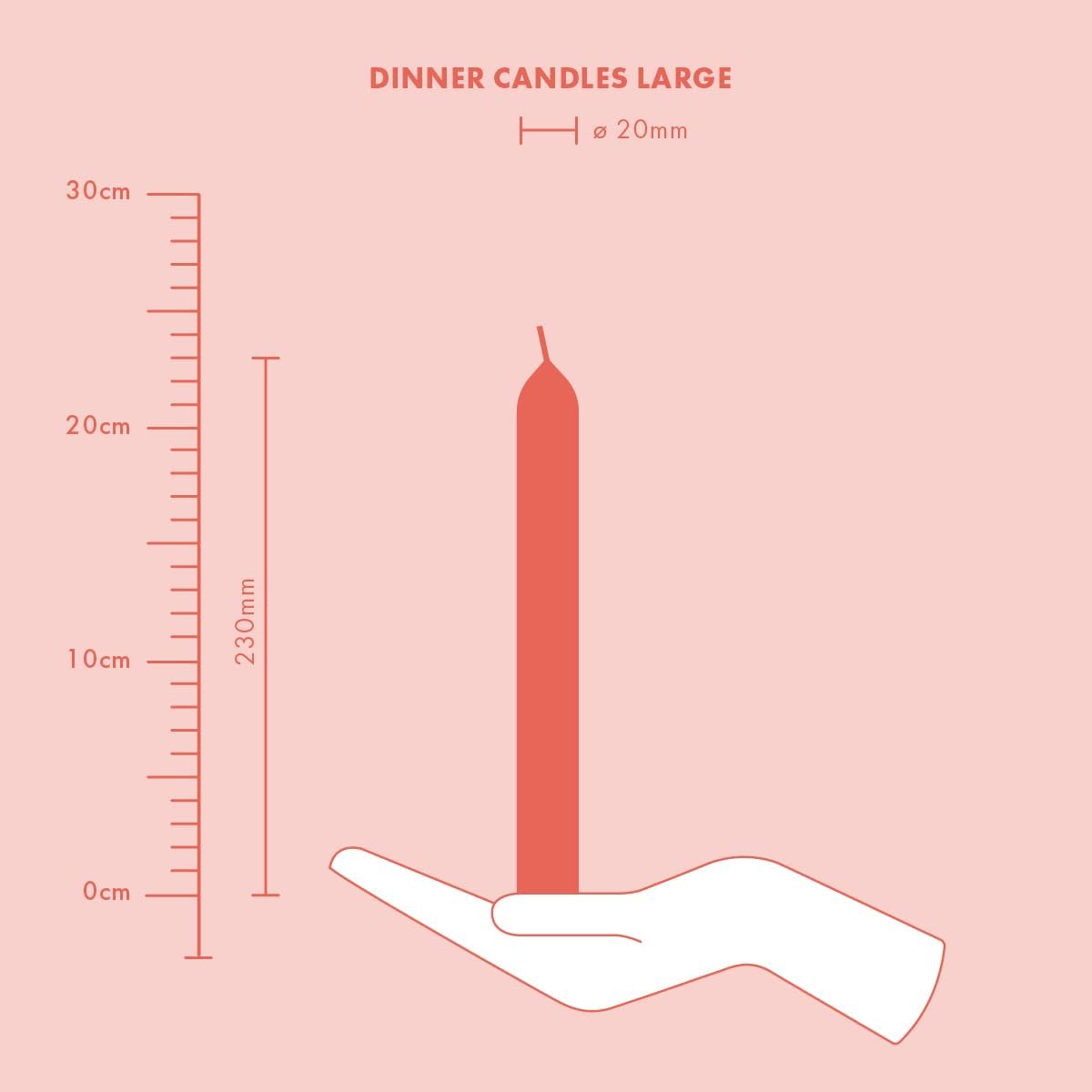 Bolsius Red Tapered Dinner Candles 8-Pack 23cm Long Burn