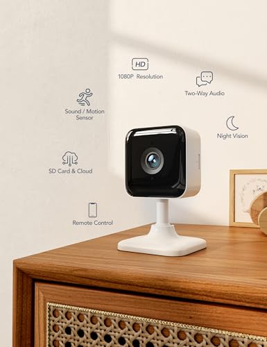 GNCC 1080P Smart WiFi Baby Monitor: Night Vision, 2-Way Audio, Alexa Compatible