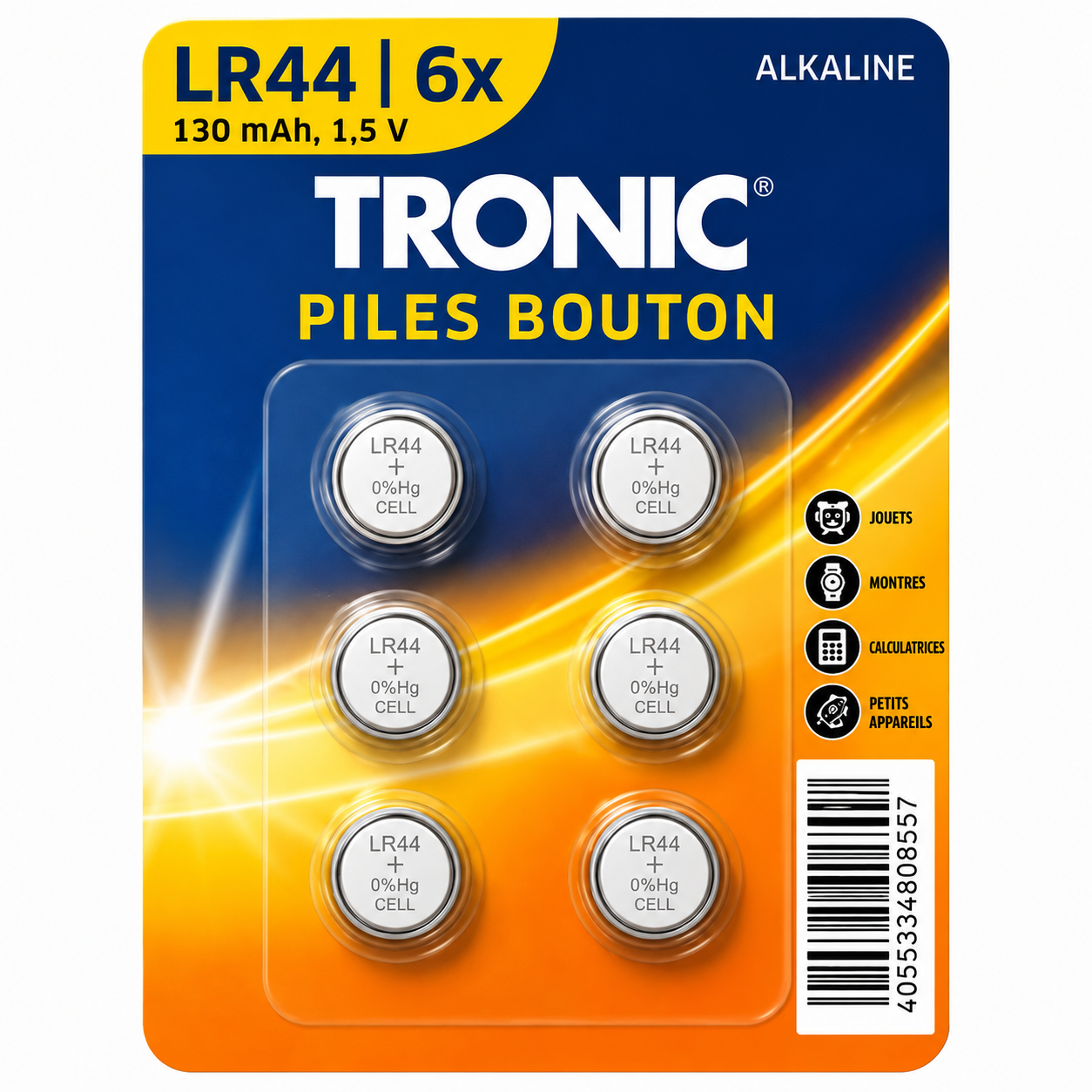 Tronic Button Cell Batteries 6-Pack