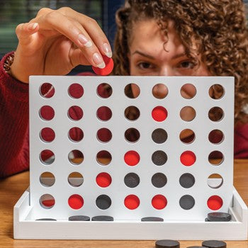 Classic Wooden Connect Four Strategy Game for Family Fun