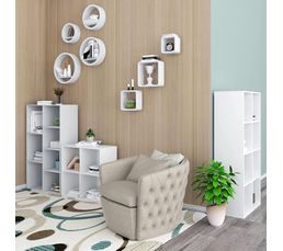 White MDF Wall Cube Shelf – 3 Pack for CDs