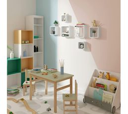 White MDF Wall Cube Shelf – 3 Pack for CDs