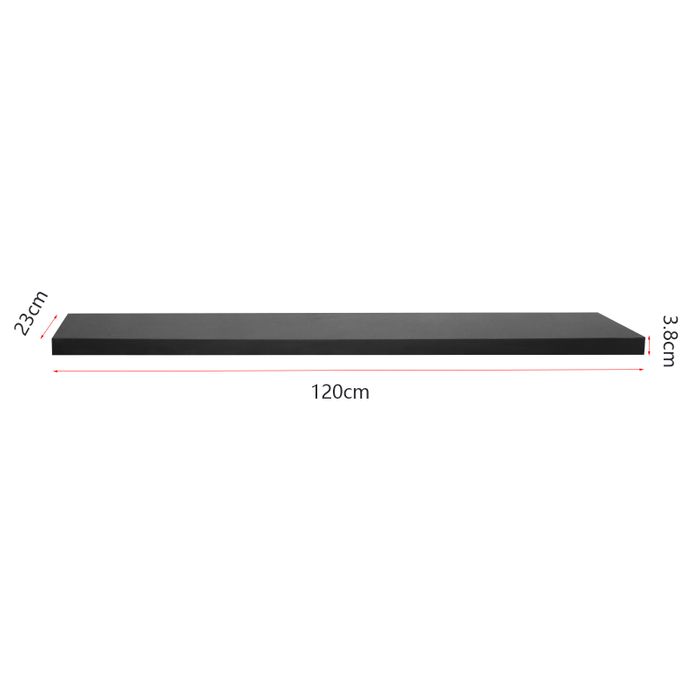 WOLTU Modern Black Floating Wall Shelf - Durable MDF Wood for Books & Decor