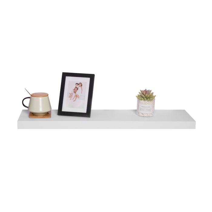 White MDF Cube Wall Shelf for Books and DVDs