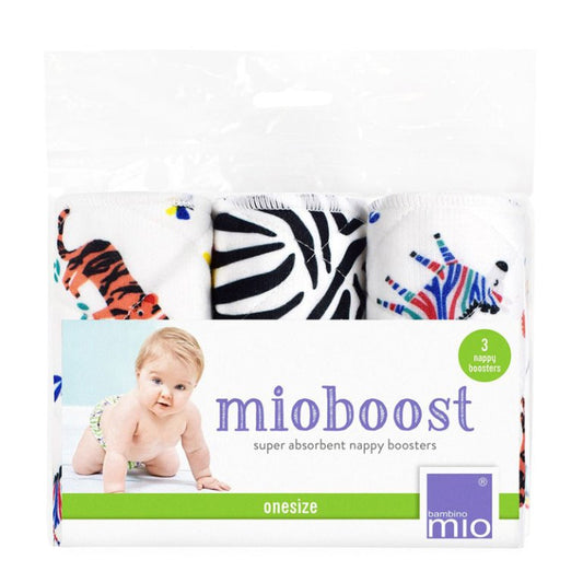 Bambino Mio Reusable Absorbent Mio Boost Cloth Diaper Inserts, Savanna Stripes, 3 Pack