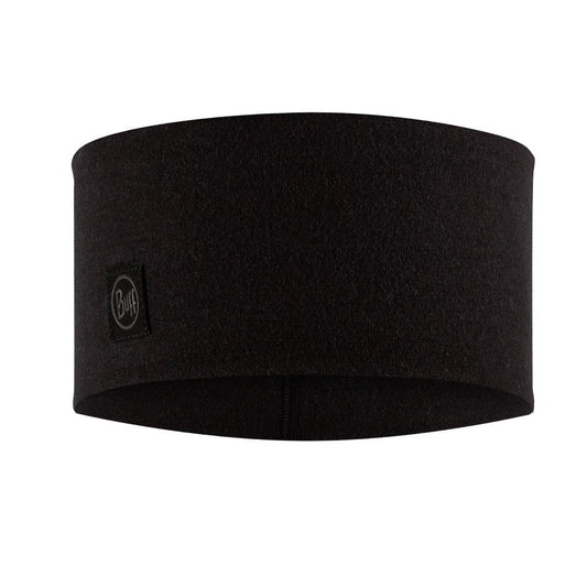 Premium Eco-Friendly Merino Wool Wide Headband – Solid Black – Warm, Odor-Resistant Comfort