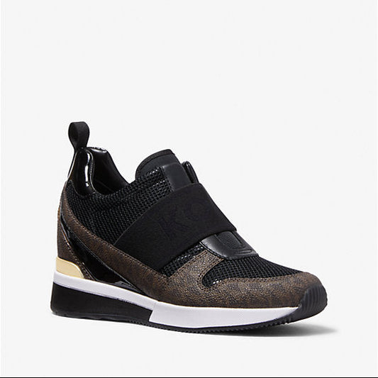 Chic Michael Kors Maven Black Mixed-Media Slip-On Trainer Sneaker for Women