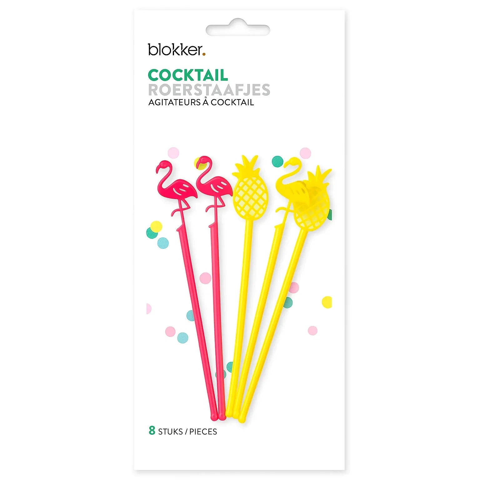Tropical Swizzle Sticks Flamingo Pineapple Cocktail Stirrer Pack - Gomix Brands Outlet