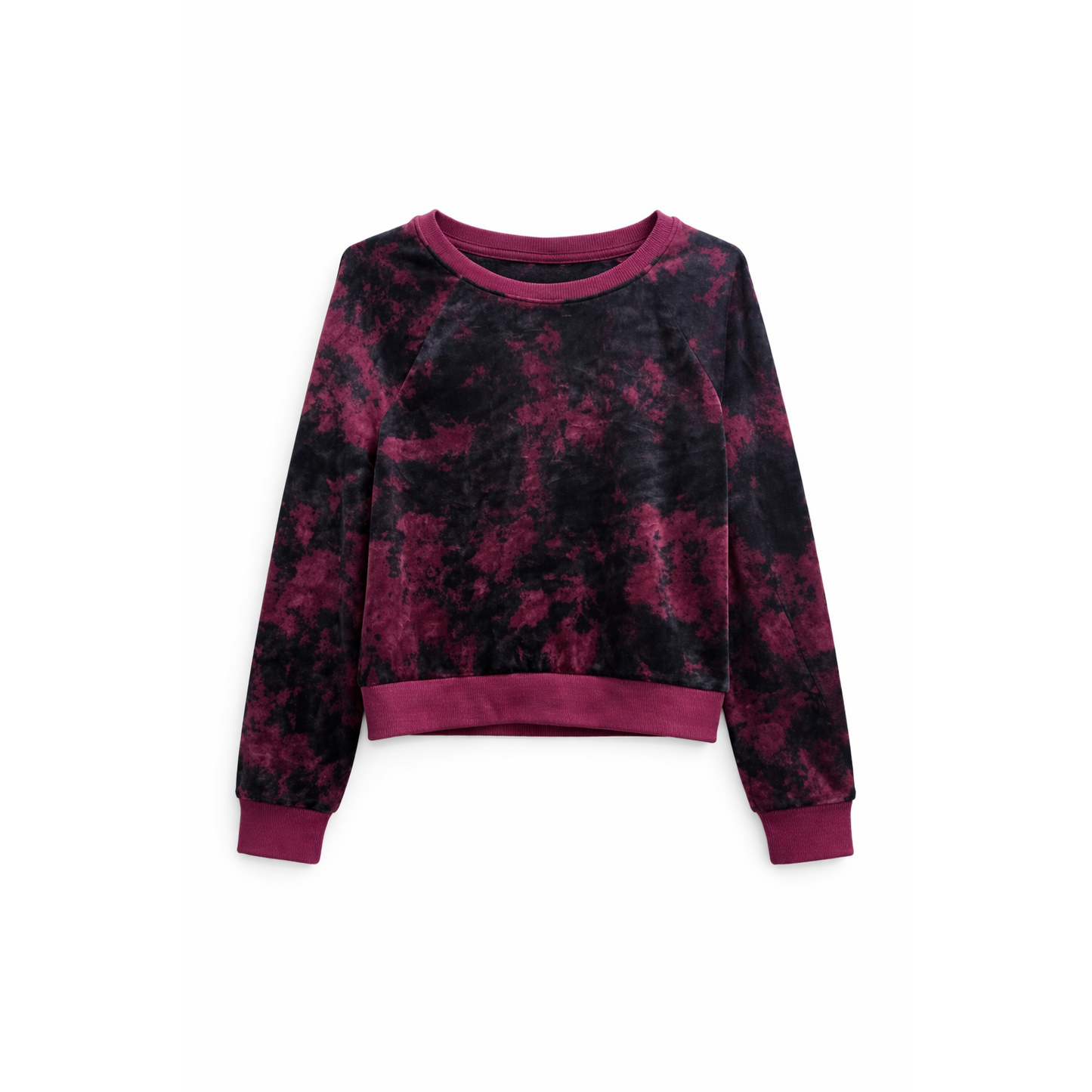 Art Class Girls Cozy Crewneck Sweatshirt Maroon Tie Dye