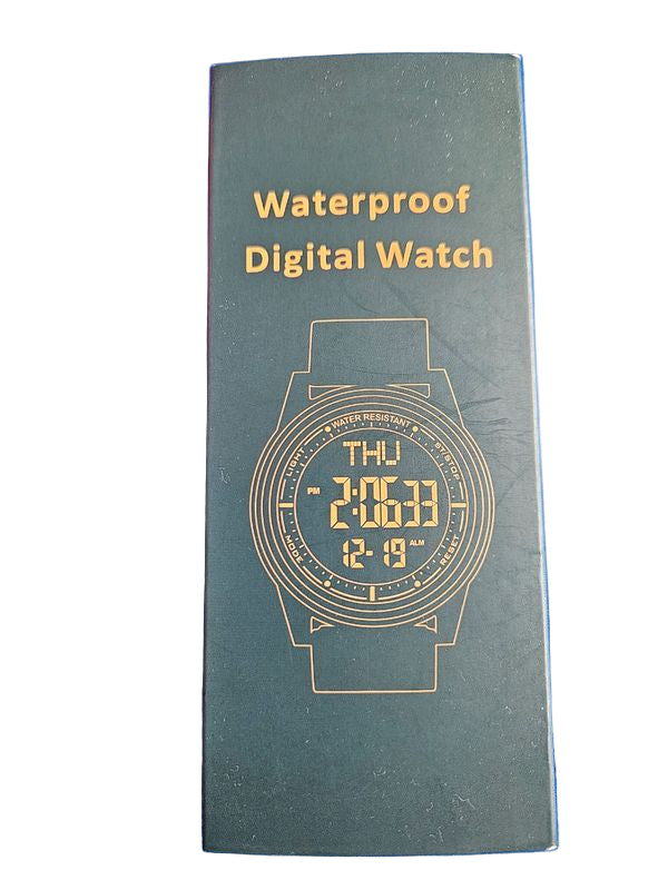 Durable Waterproof Digital Sports Watch with Backlight Feature