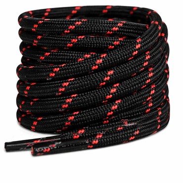 LARGERED Black White Spot Boot Laces - 2 Pairs for Hiking & Work