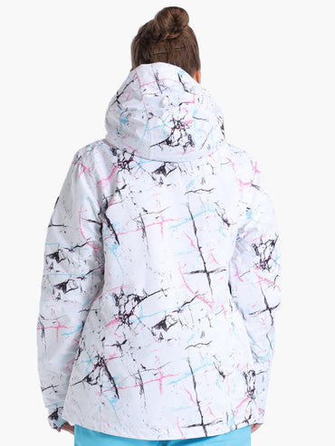 Women's 5K Waterproof Windproof Insulated Ski Snowboard Jacket - Vibrant Metropolis Design