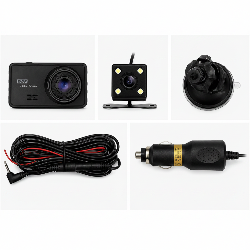 Dash Cam Full HD 1080P with Rear Camera Kit