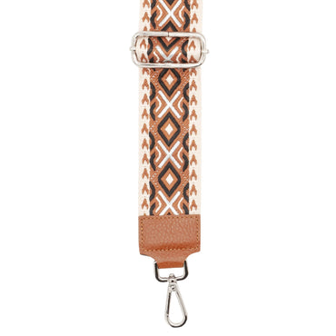 Seasons of April Cognac Woven Leather Adjustable Shoulder Strap for Handbags