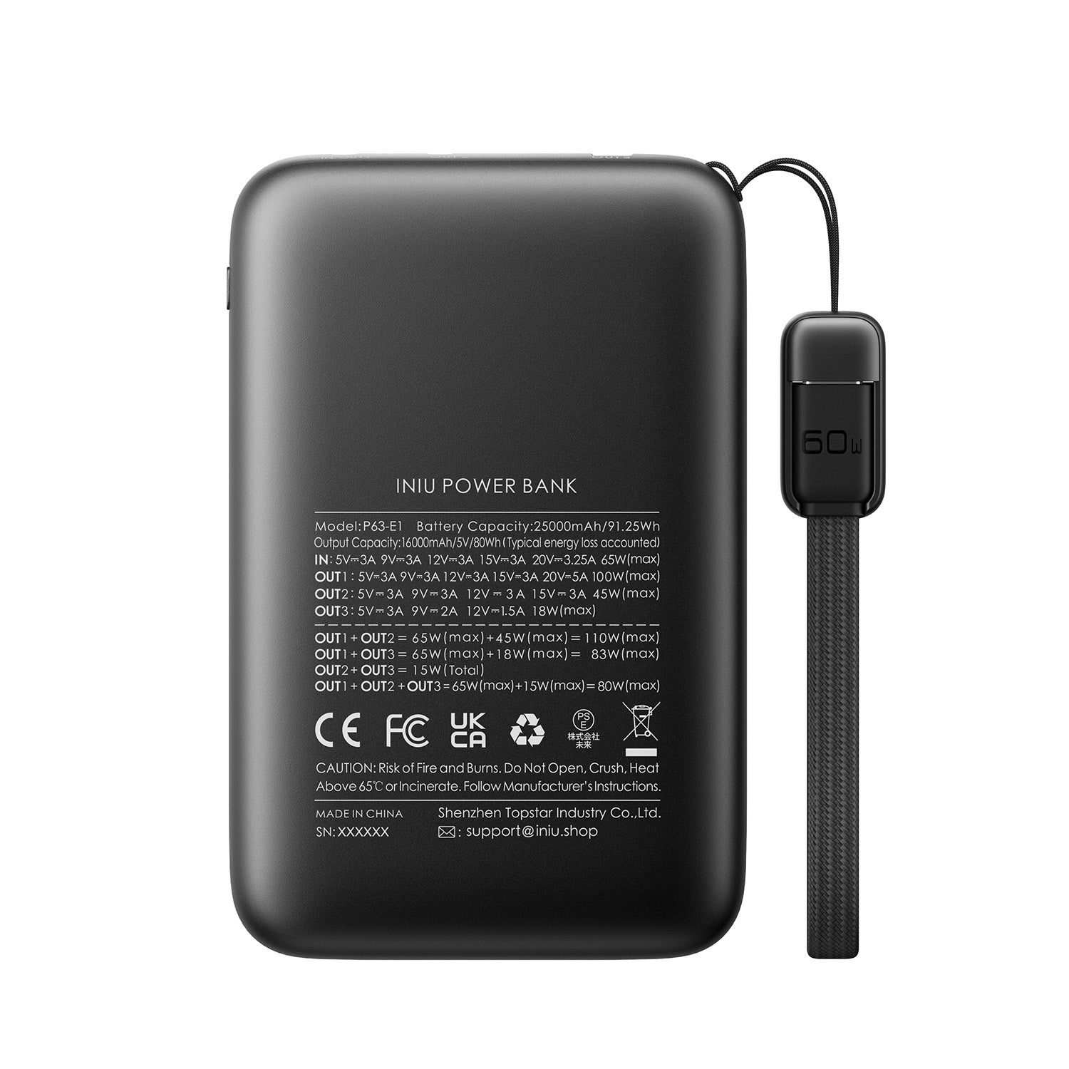 INIU Cougar P63-E1 25000mAh 100W Ultra-Compact Power Bank