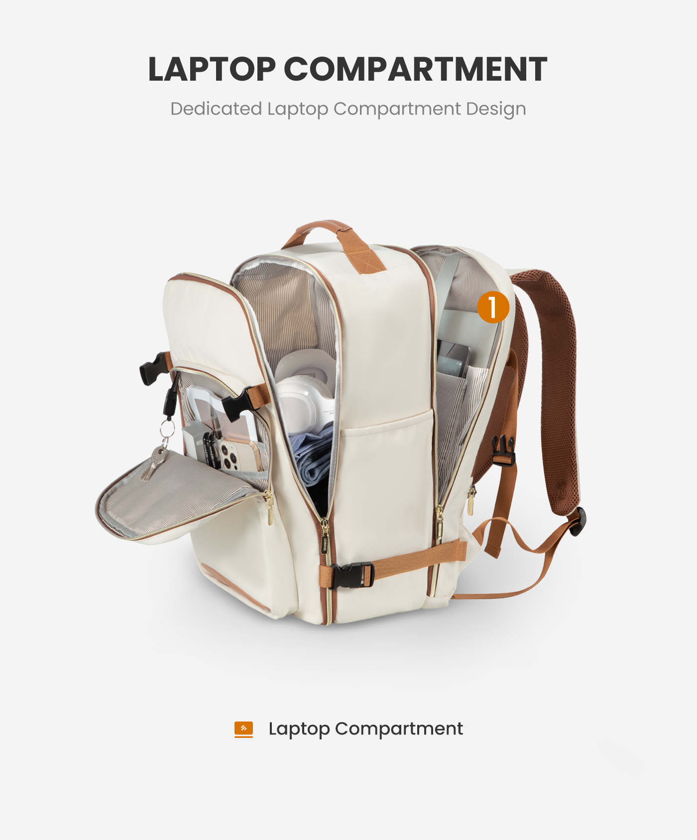 Freyja 40/50L Laptop Travel Backpack – Airline Approved, Water‑Resistant