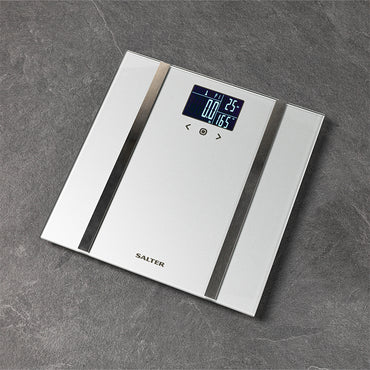 Salter Glass Smart Body Analyzer Scale - Measures Weight, BMI, Body Fat
