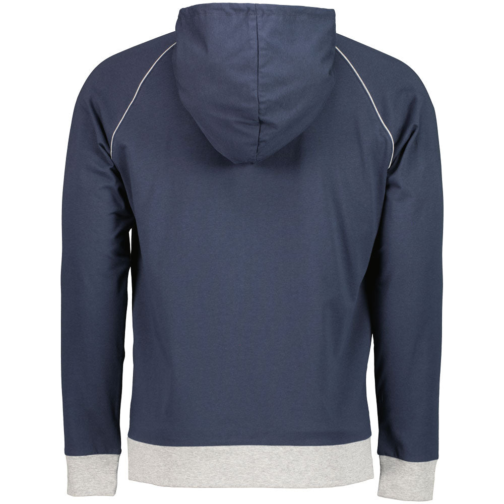 Hugo Boss Men's Lightweight Zip Hoodie with Contrast Piping – Navy