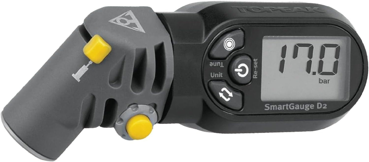 Topeak Smart D2 Digital Tire Pressure Gauge for Accurate Bike Readings