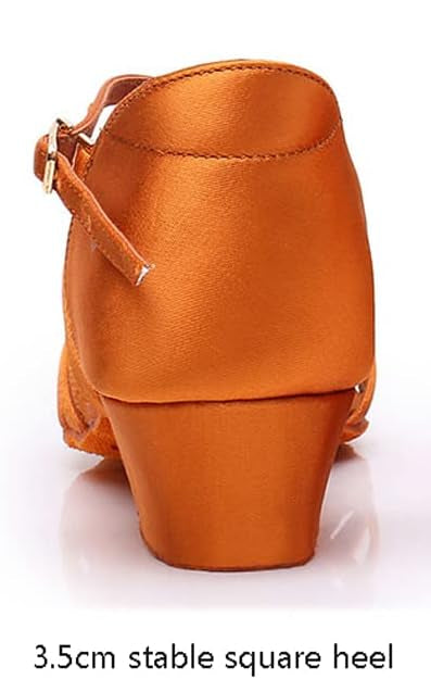 ReadJade Women's Satin Latin Dance Shoes with Adjustable Buckle