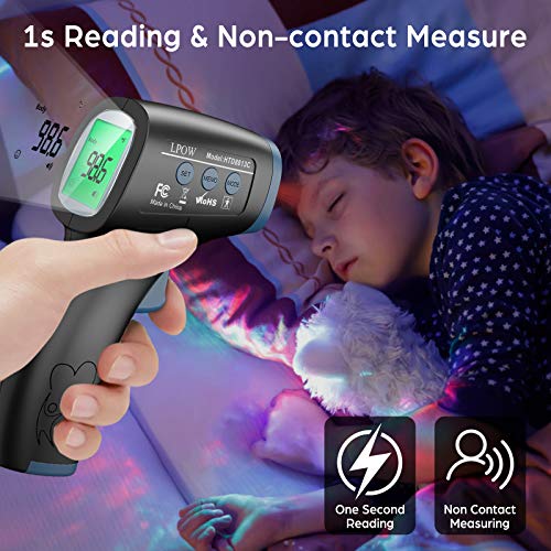 LPOW Dual-Mode Non-Contact Infrared Thermometer for Adults Rapid 1-Second Measurement