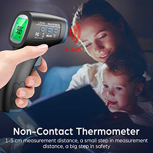 LPOW Dual-Mode Non-Contact Infrared Thermometer for Adults Rapid 1-Second Measurement