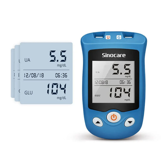 Sinocare Safe AQ UG Dual Glucose & Uric Acid Meter (Only The Device) - Gomix Brands Outlet
