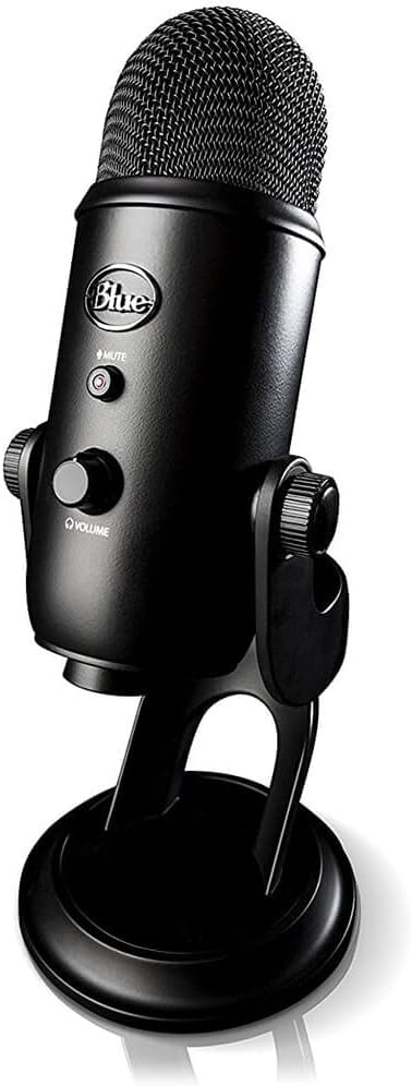 Blue Yeti Blackout USB Microphone: Studio Quality Recording and Streaming