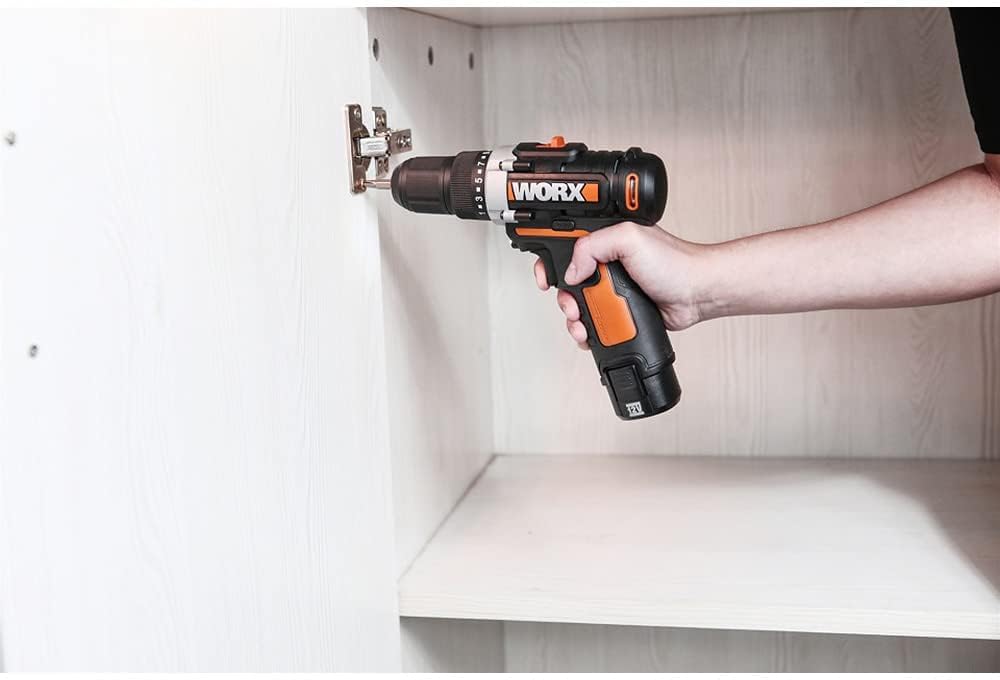 WORX WX128 12V Cordless Drill Driver Kit with 2-Speed & LED Light