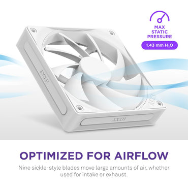 NZXT F120Q 120mm Quiet Airflow Fan – White