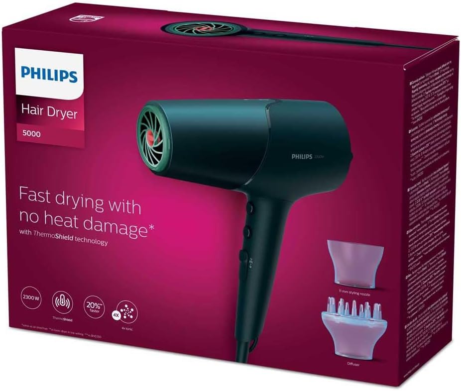 Philips 5000 Series Hair Dryer - ThermoShield, Ionic Care, 2300W