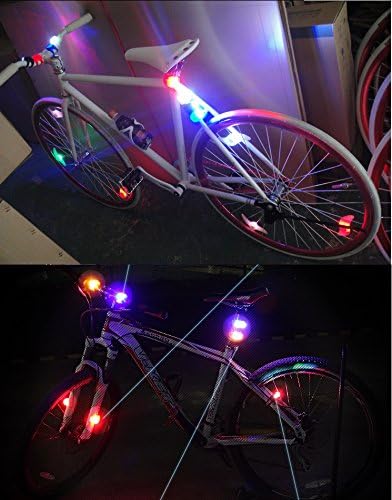 Constefire Bike Light Set 4-Pack LED Silicone Front Rear Waterproof IPX4 for Cycling MTB Road