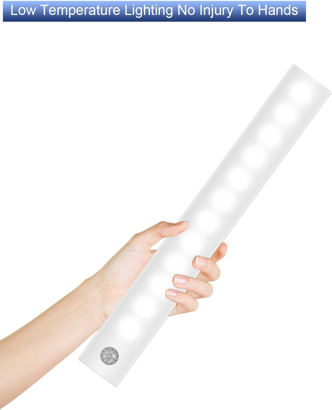 Vicloon Motion Sensor Cabinet LED Light – 3 Pack USB Rechargeable