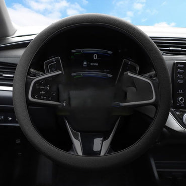 Universal Four-Season Thin Silicone Steering Wheel Cover – Black