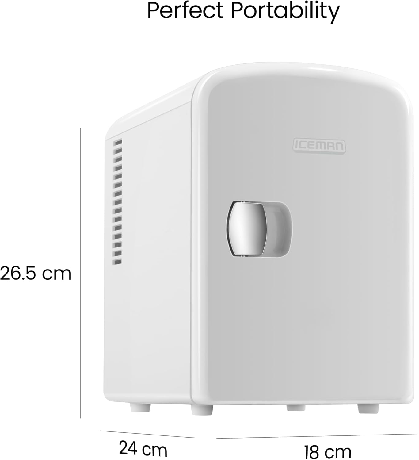 Chefman Iceman Mini Portable White Personal Fridge 4L