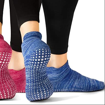 LA Active Grip Socks 2-Pair Set for Yoga Pilates Ballet