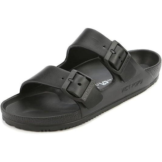 Adjustable Double Buckle Waterproof EVA Slides for Women