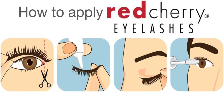 Red Cherry #217 Natural Human Hair False Eyelashes – Voluminous, Reusable, Easy-Apply
