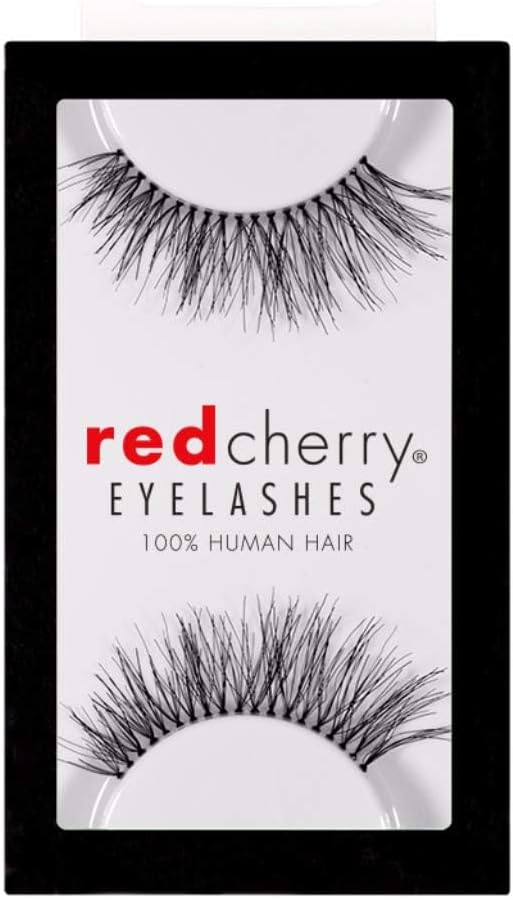 Red Cherry #217 Natural Human Hair False Eyelashes – Voluminous, Reusable, Easy-Apply