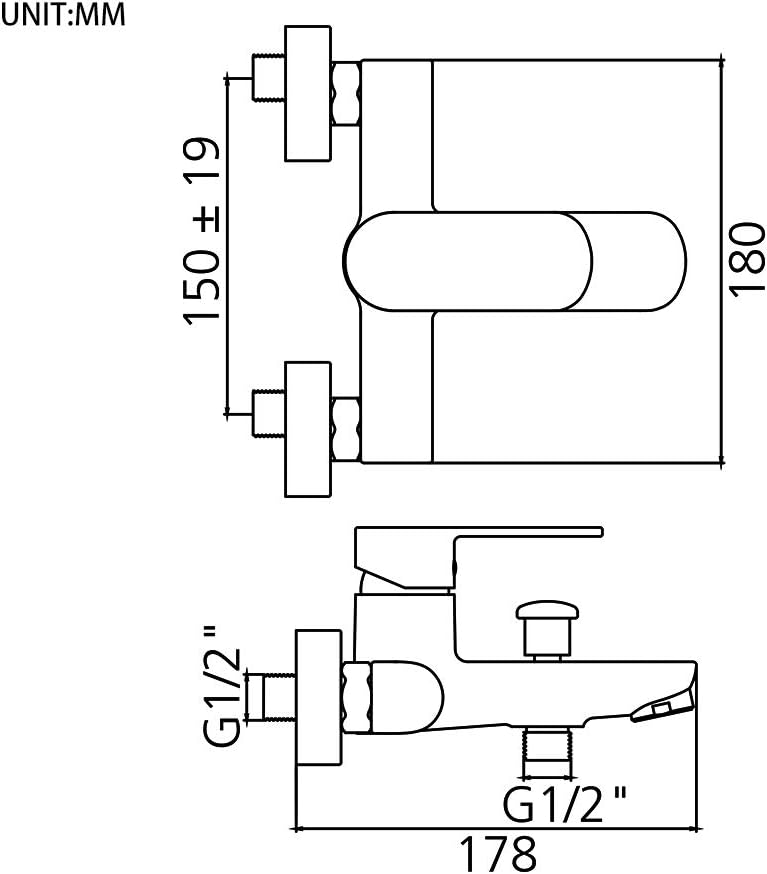 GRIFEMA Berlin Bath Mixer Tap with Hand Shower Hose