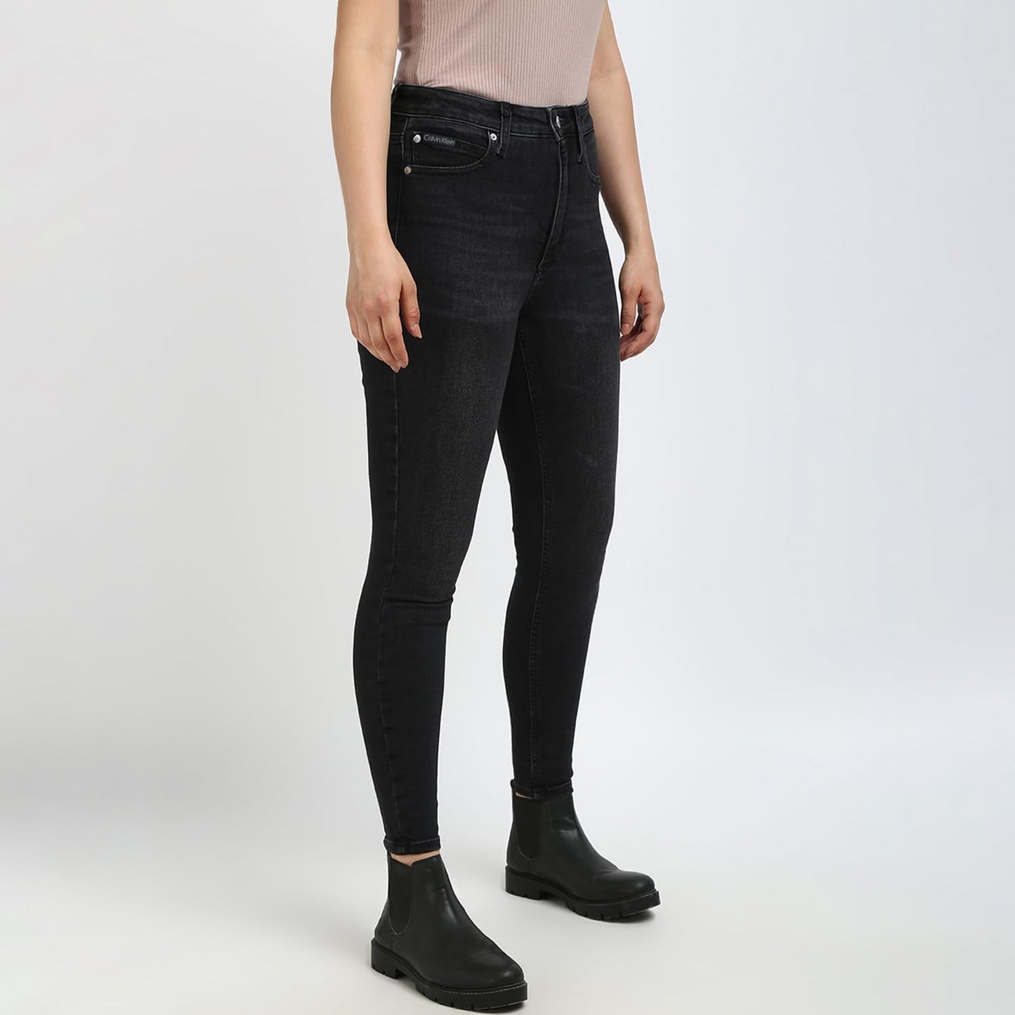 Calvin Klein Women’s Fitted Denim Jeans – Stretch Black
