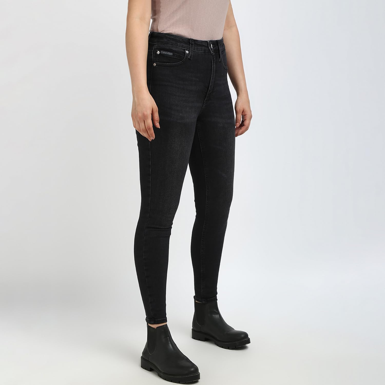 Calvin Klein Women’s Fitted Denim Jeans – Stretch Black
