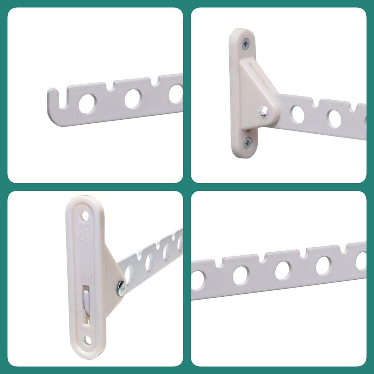 PRIOstahl White Foldable 310mm Wall-Mounted Clothes Hanger Set